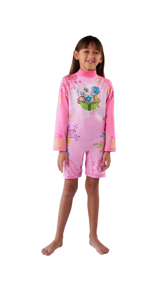 Enterizo con Cremallera Niña Océano – Rosado