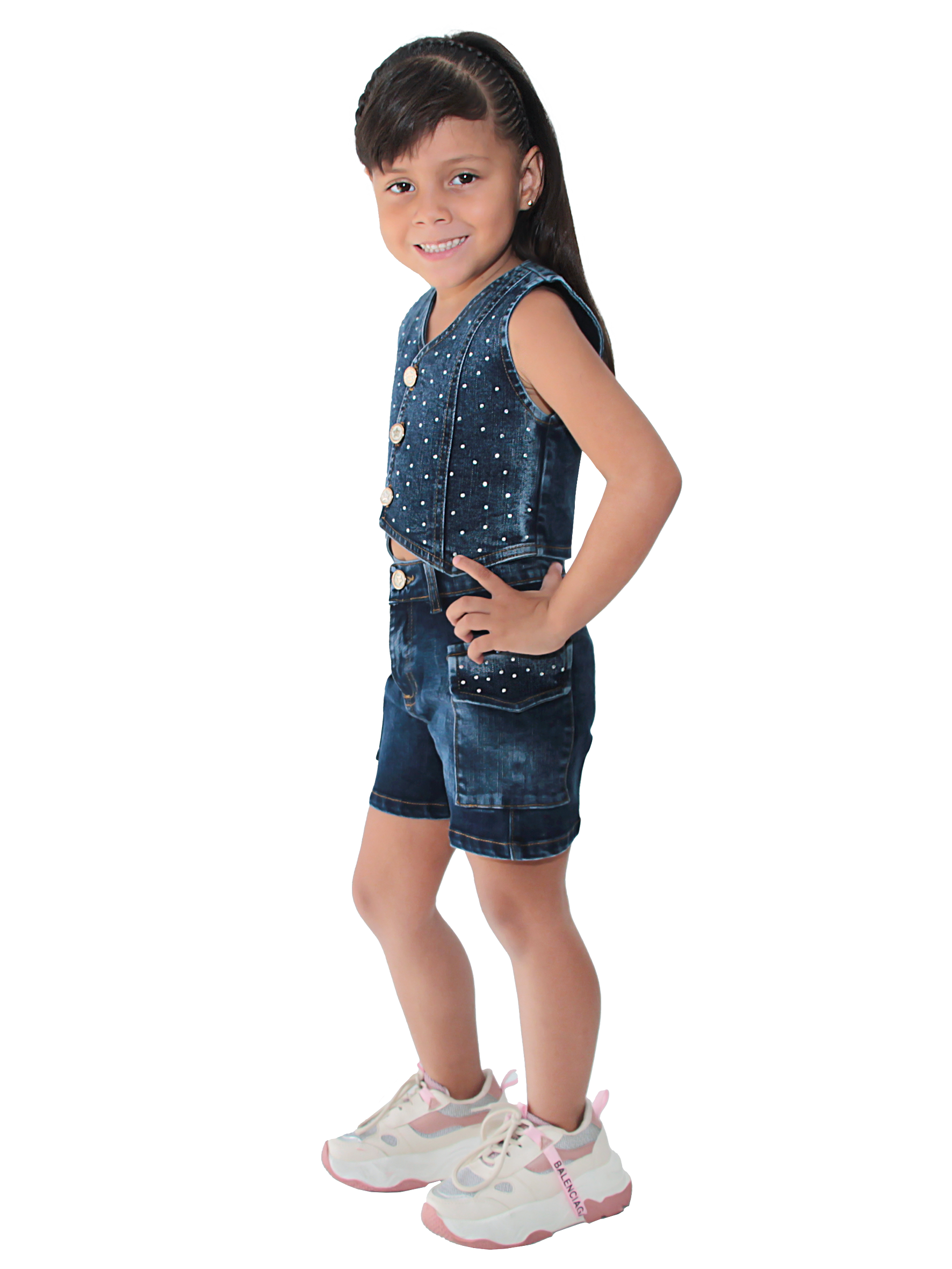 Conjunto Short Con Piedreria Niña 322560
