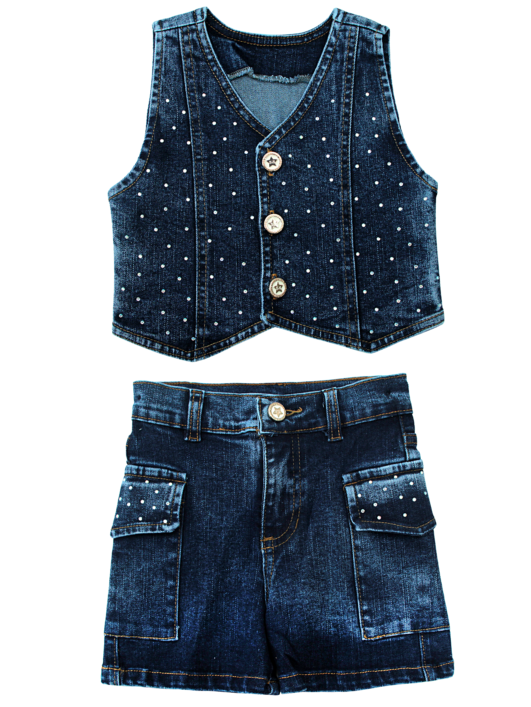 Conjunto Short Con Piedreria Niña 322560