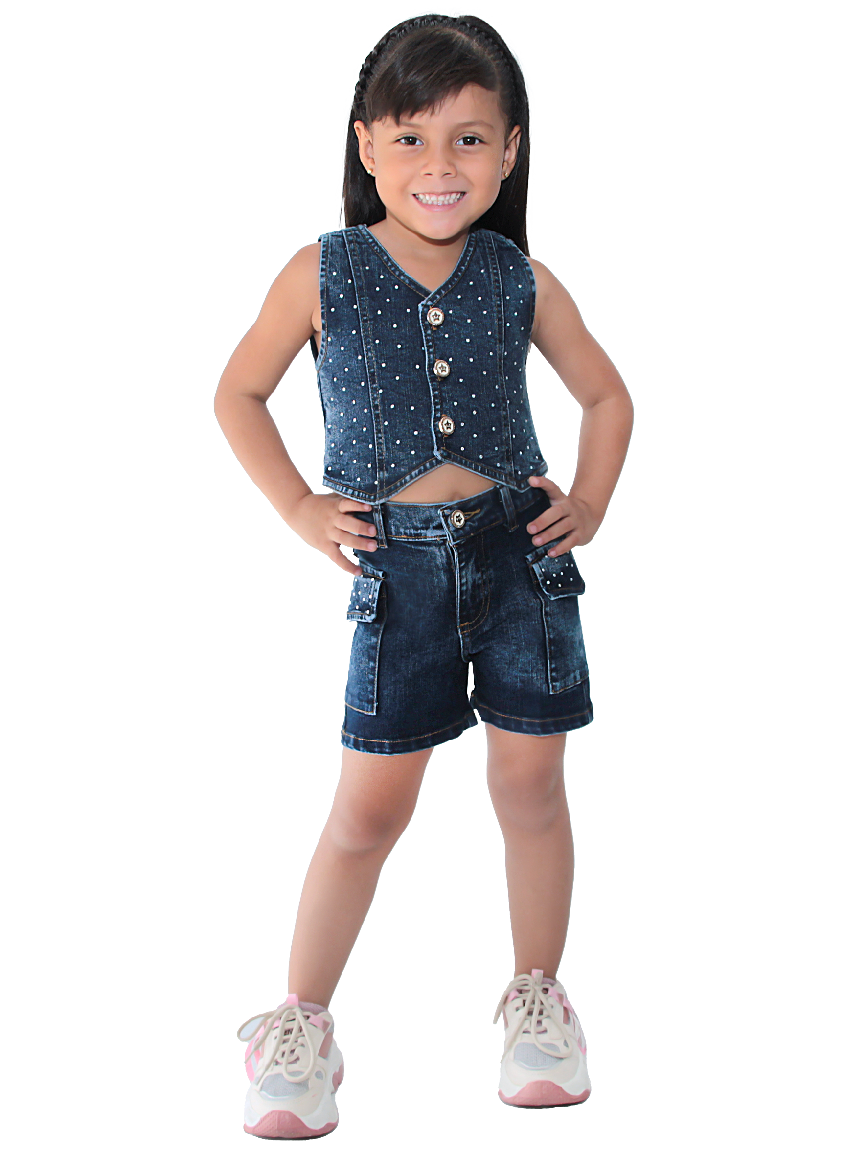 Conjunto Short Con Piedreria Niña 322560