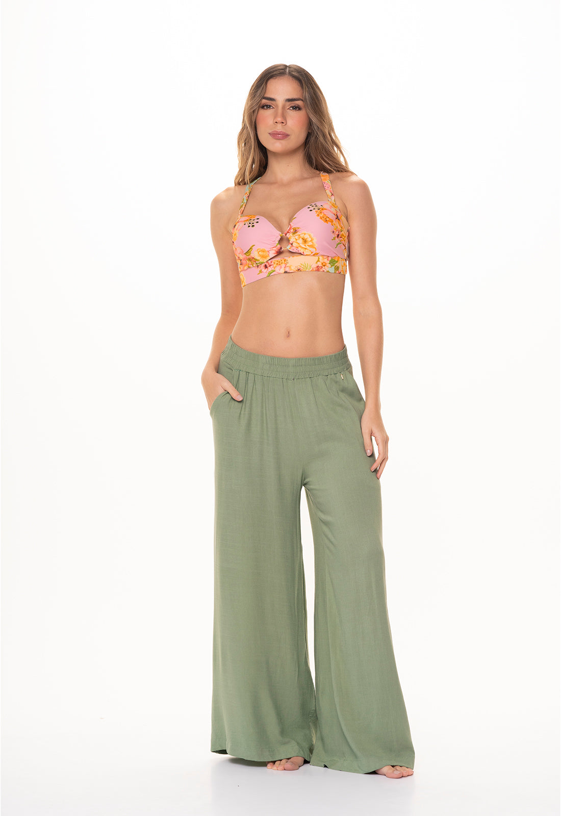 Pantalón con diseño Largo con Pretina Resortada elaborado en - de la marca GAROTAS