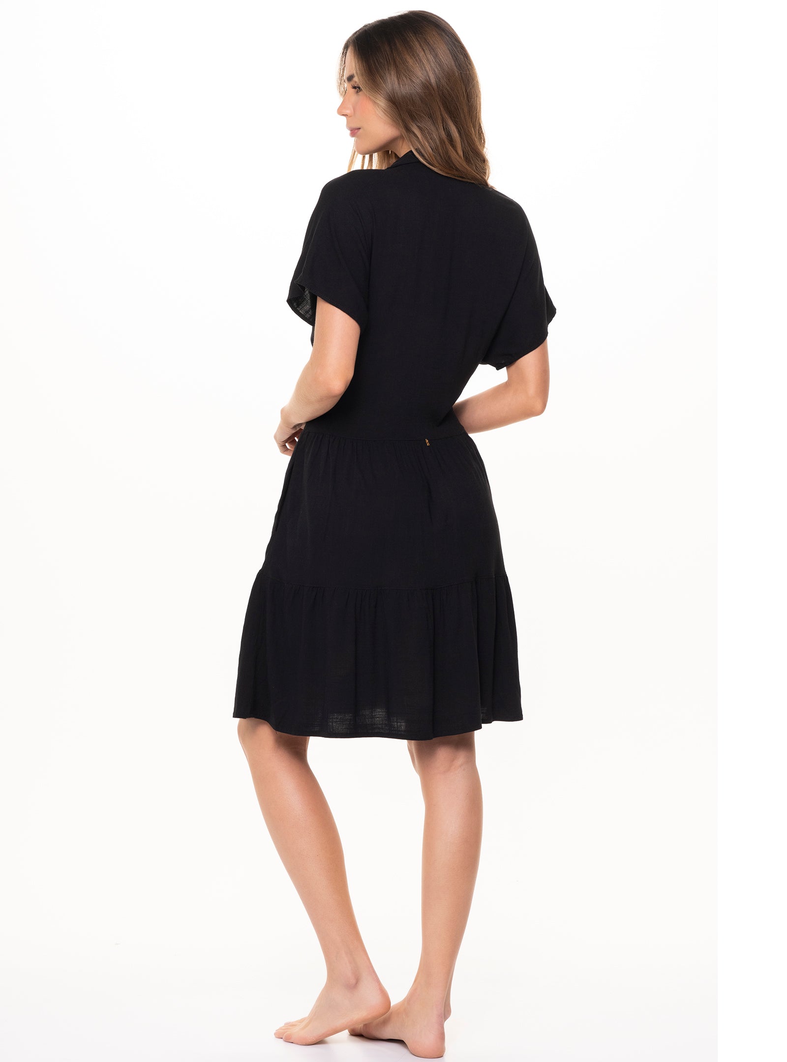 Vestido - Diseño Corto Negro y Lavanda