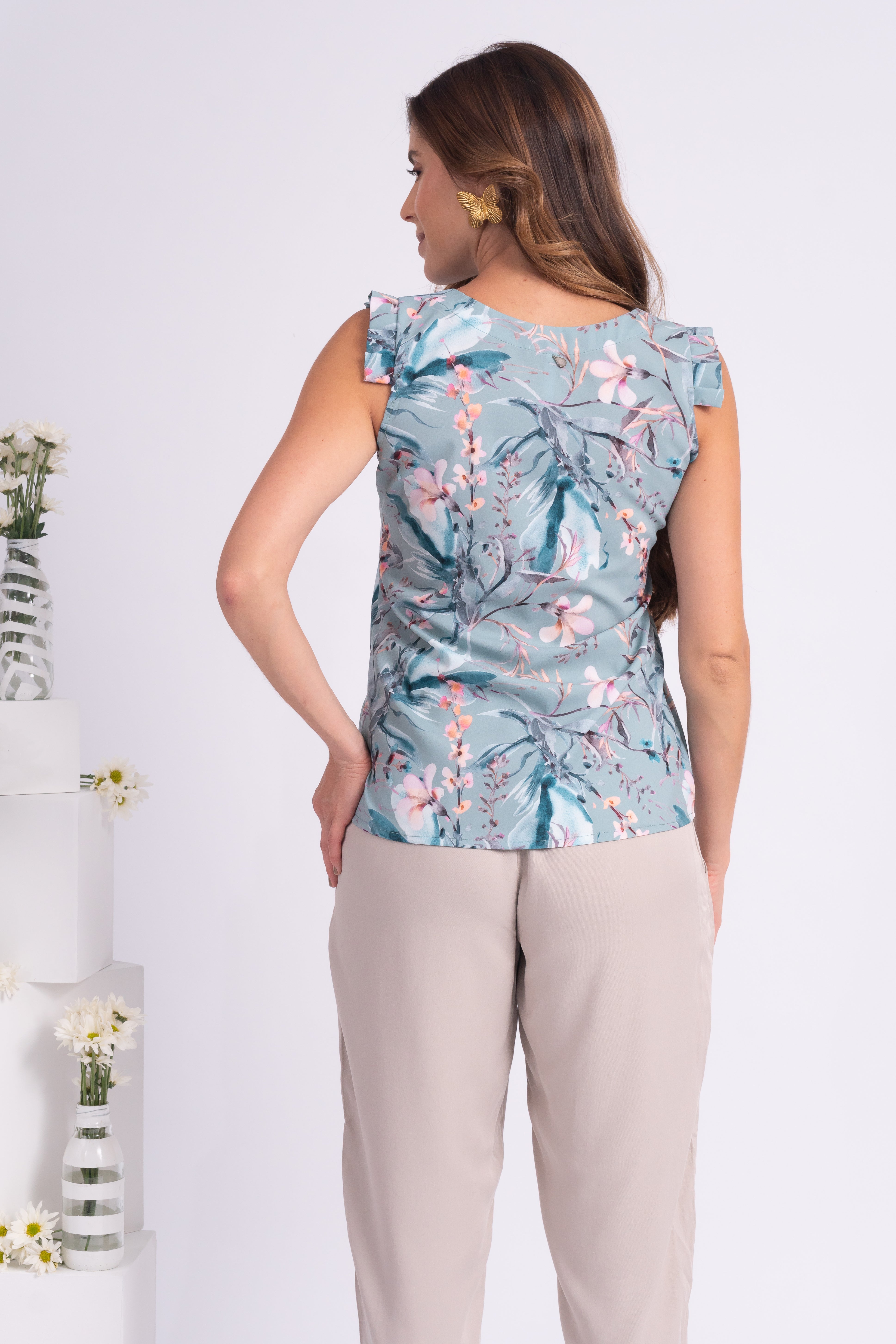 Blusa Rio con diseño - de color Lila elaborado en RAYON de la marca HANAMI