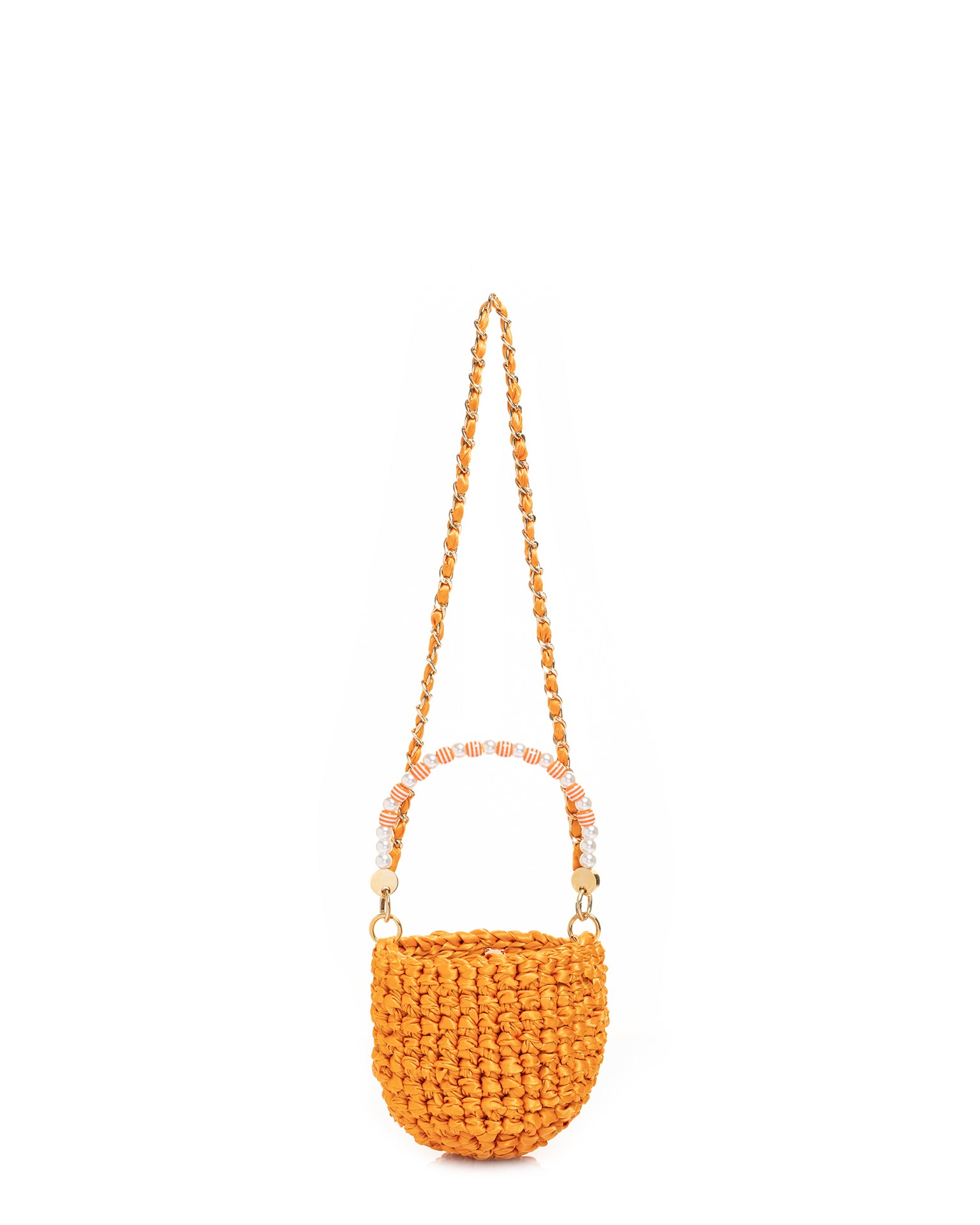 Bolso tejido con acabado - de color Amarillo elaborado en Cinta poliéster y metal de la marca LOLILU