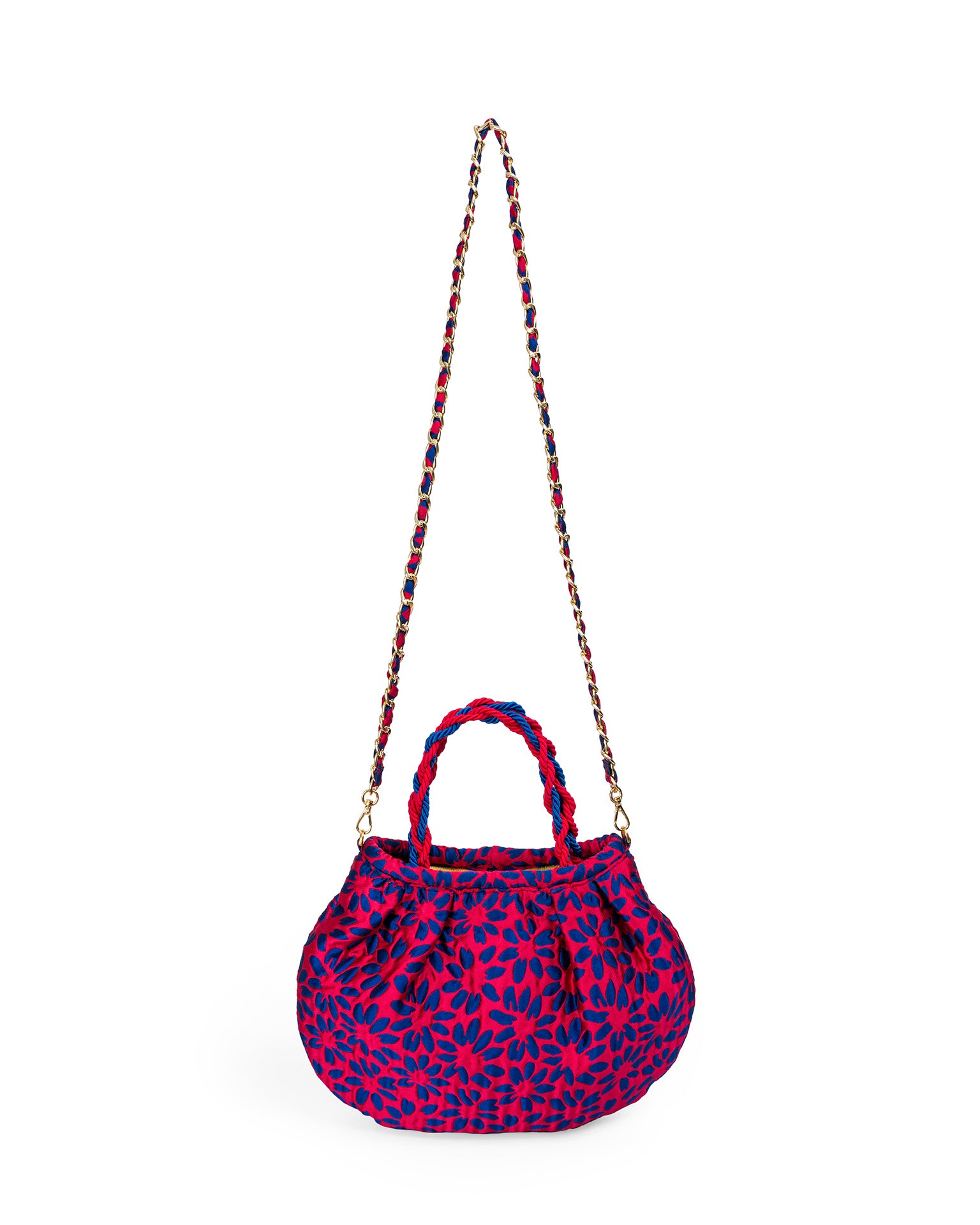 Bolso en brocados Italianos con acabado - de color Rojo y azul elaborado en Textil brocado con seda de la marca LOLILU