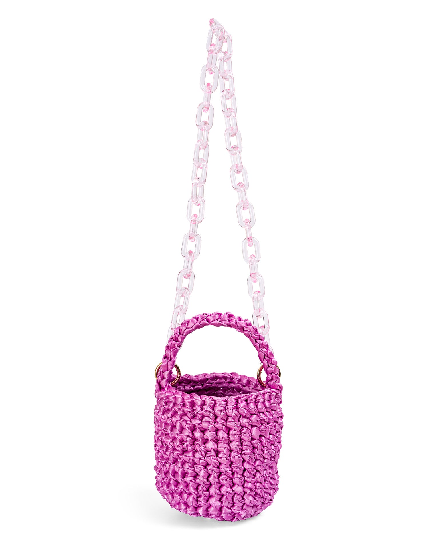 Bolso Tejido con acabado Tejido de color Malva elaborado en Cinta Poliéster y Acrílico de la marca LOLILU