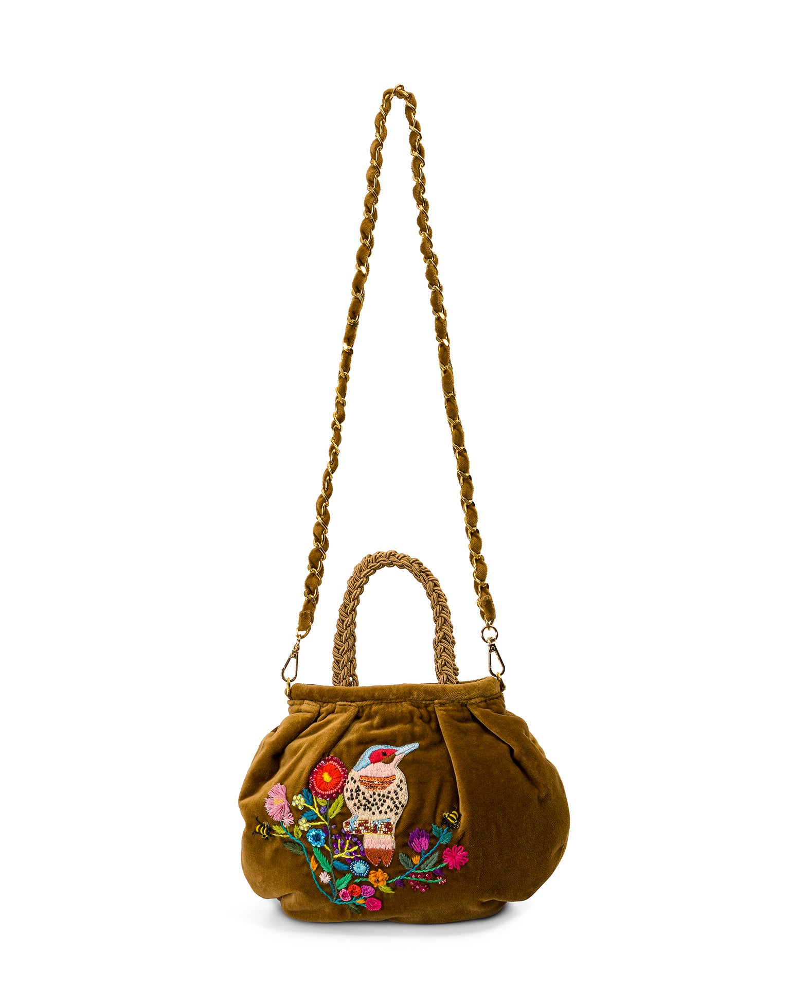 Bolso bordado elaborado en Textil terciopelo de algodón de la marca LOLILU